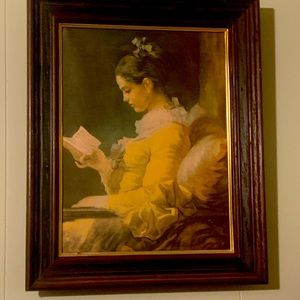 Vintage A young girl reader by Jean-Honor Fragonard